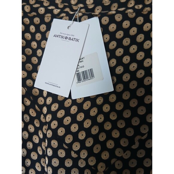 NWT Antik Batik Maxi Skirt  L/42  Black/Gold  Doty Collection Jacquard Cotton - Picture 2 of 4